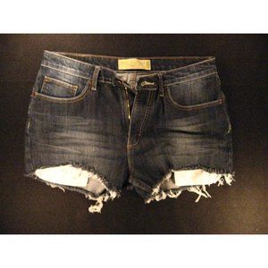 Wrangler Jeans Co Womans CUTOFF JEAN SHORTS W 32 MEASURED Straight Fit Flex Blue